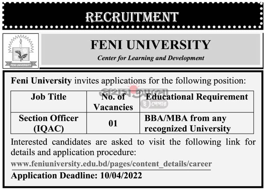 Feni University Job Circular