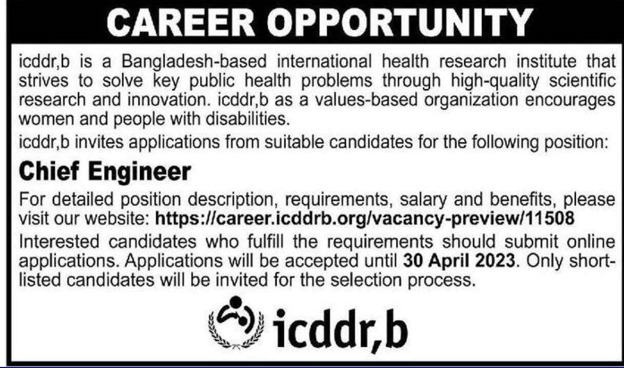 ICDDRB Job Circular | ICDDRB Jobs