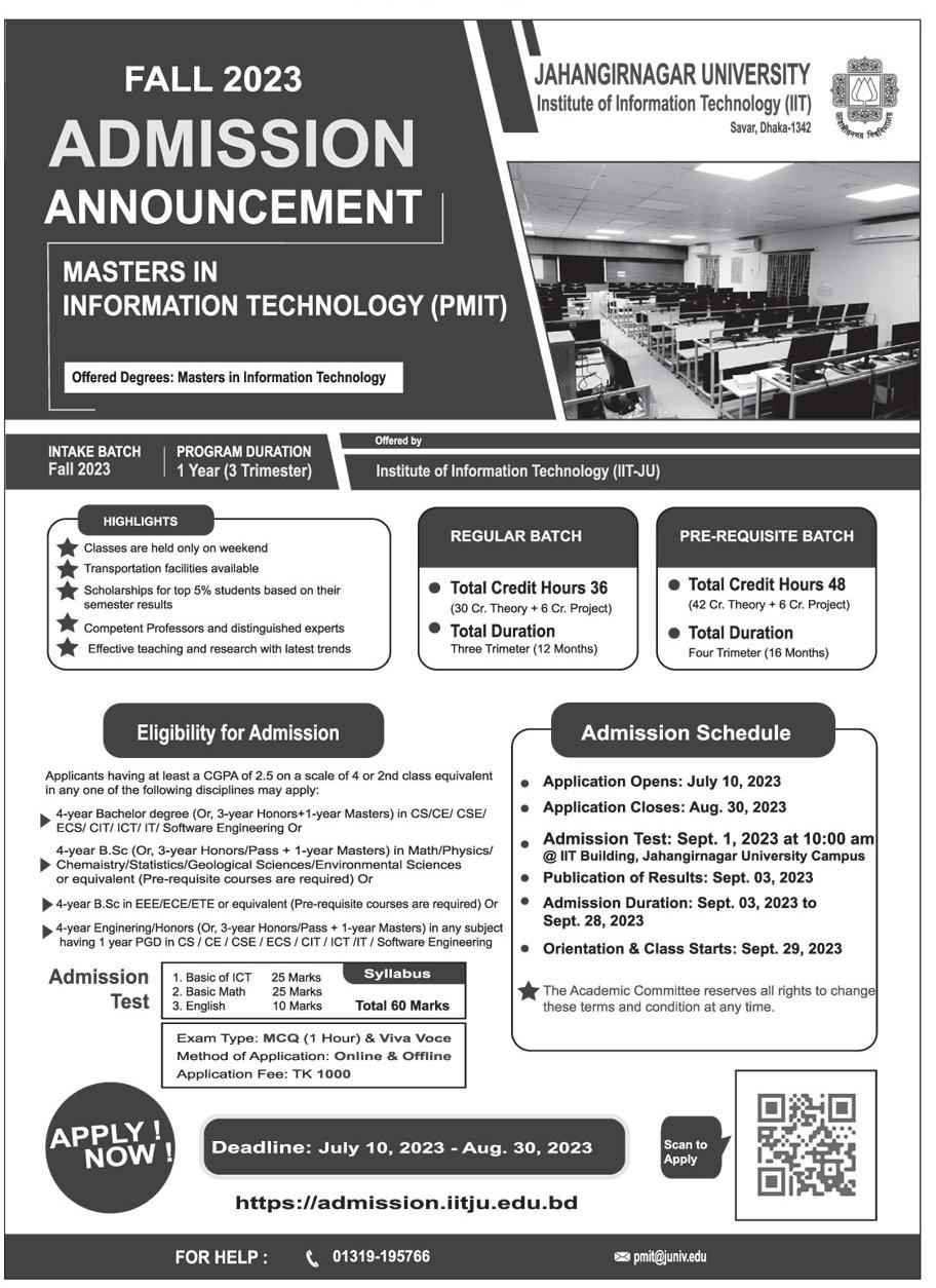 Admission in Masters in Information Technology