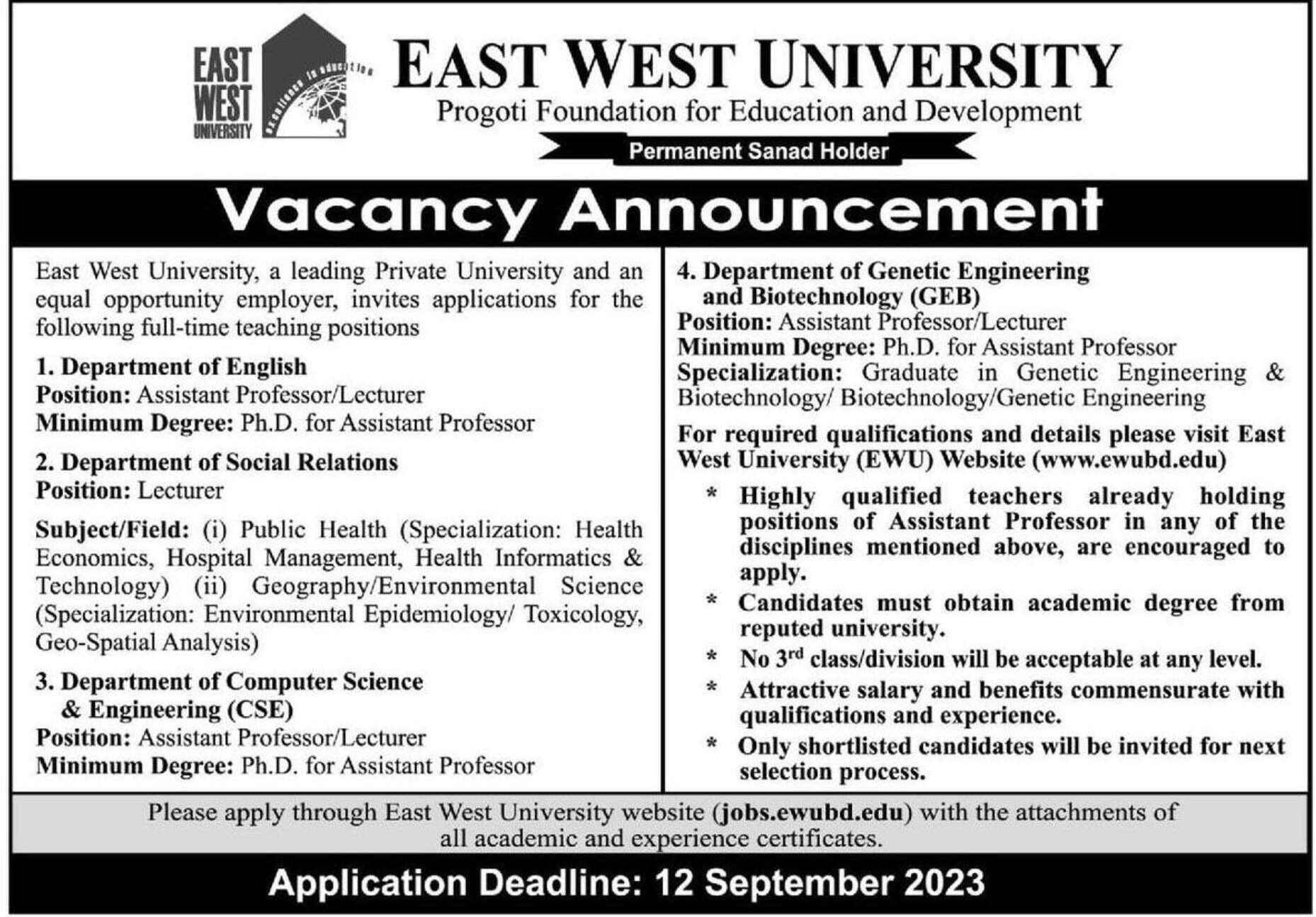 East West University Career