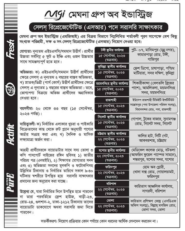 Meghna group jobs Circular