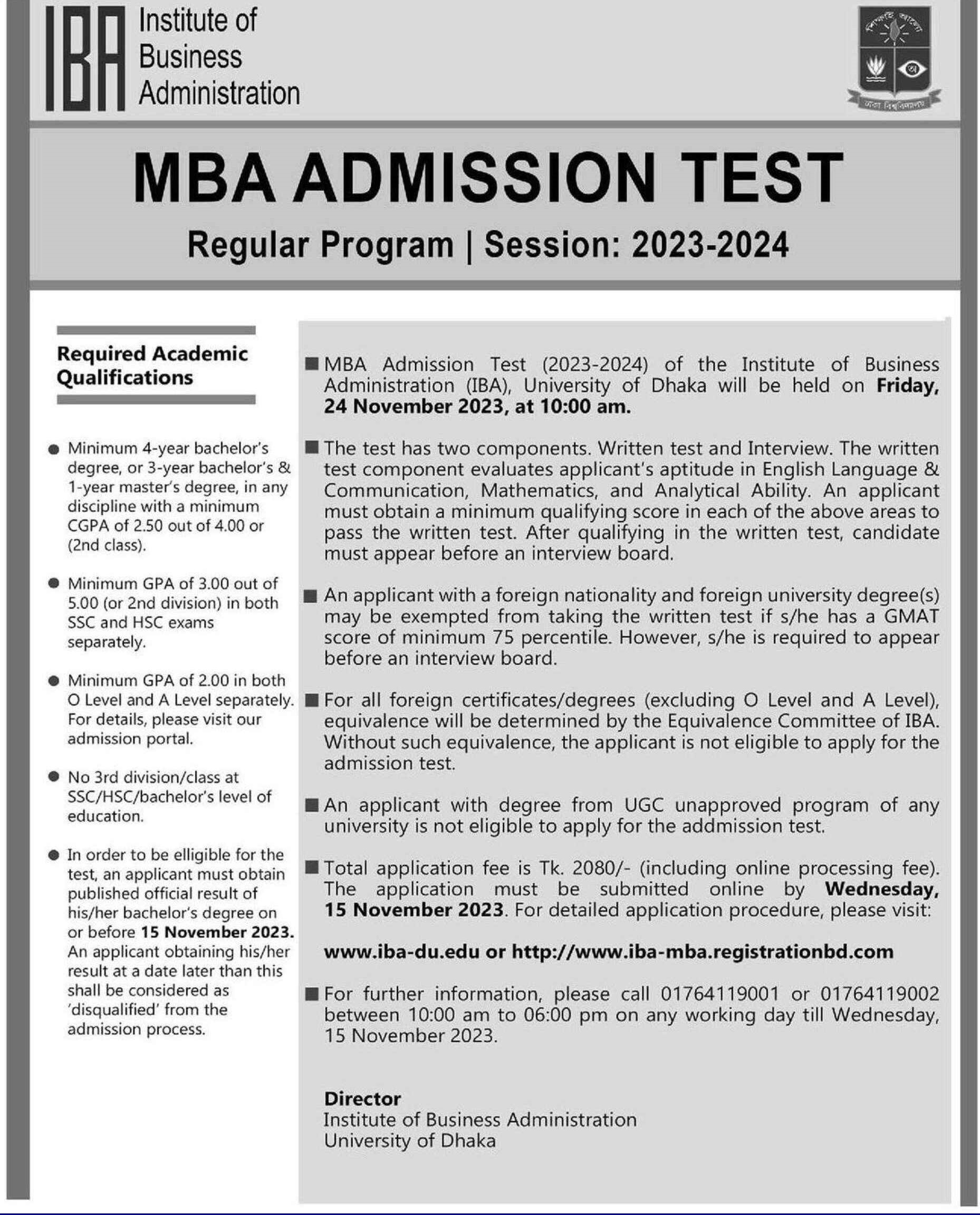 IBA MBA Admission | DU MBA Admission