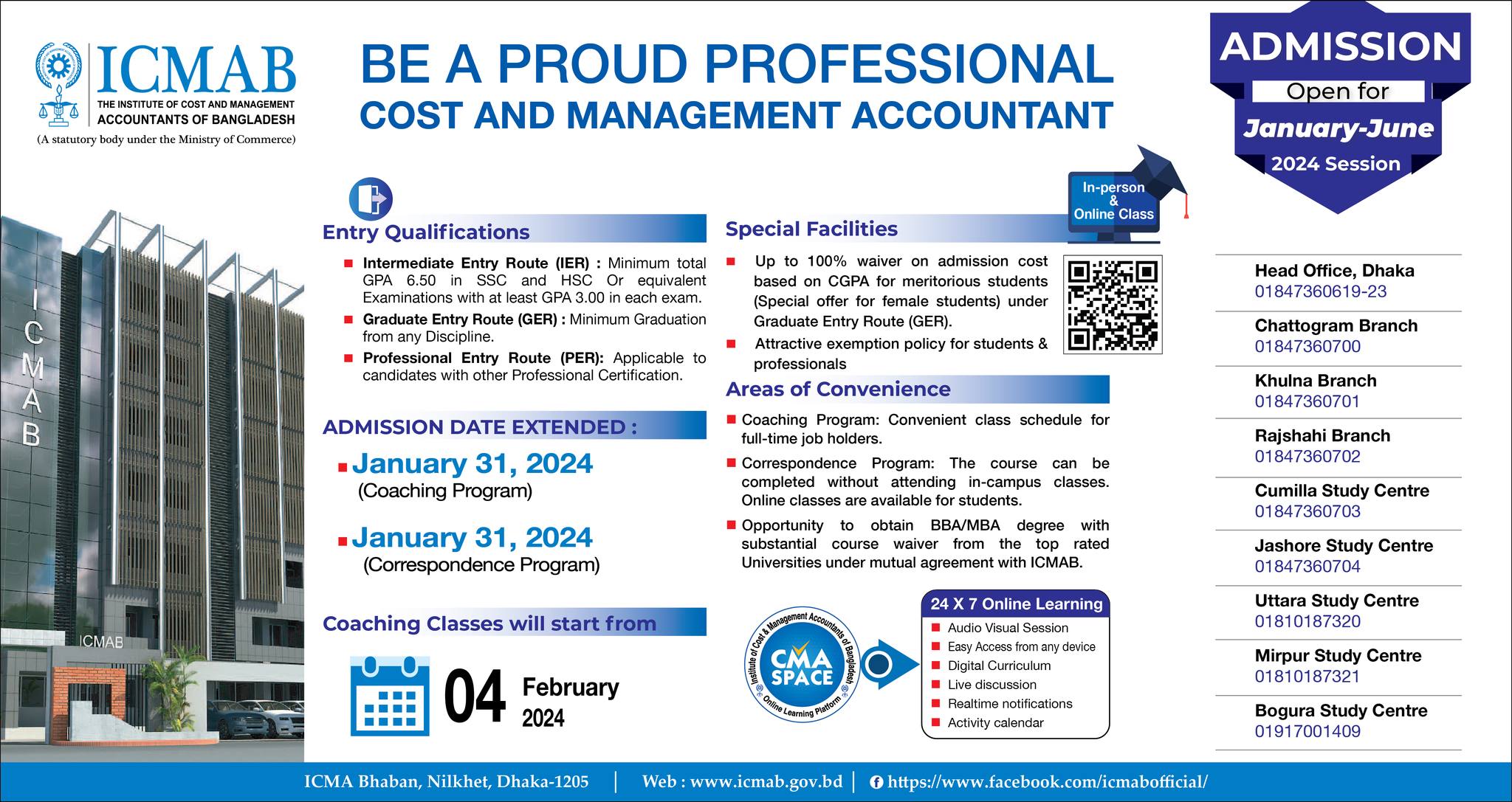 Admission in Cost and Management Accountant Program