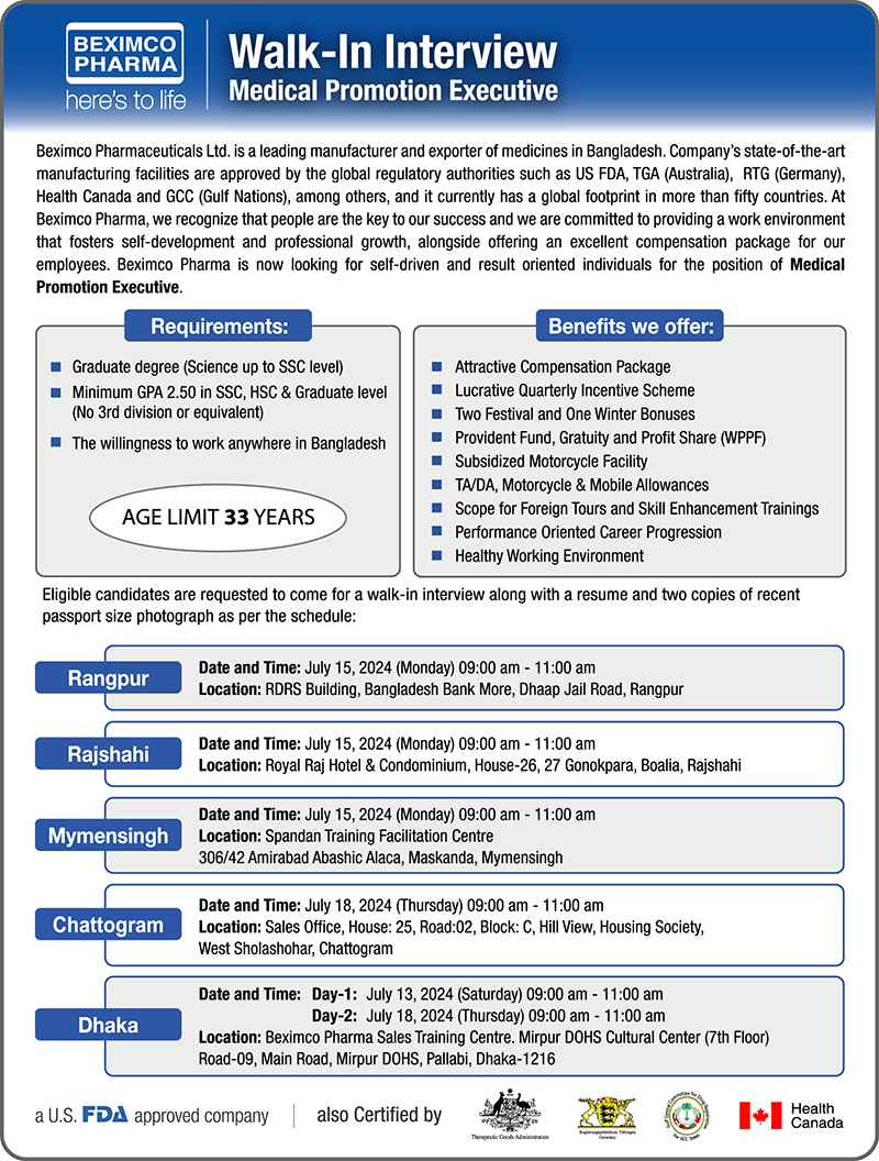 Beximco Pharma Job Circular