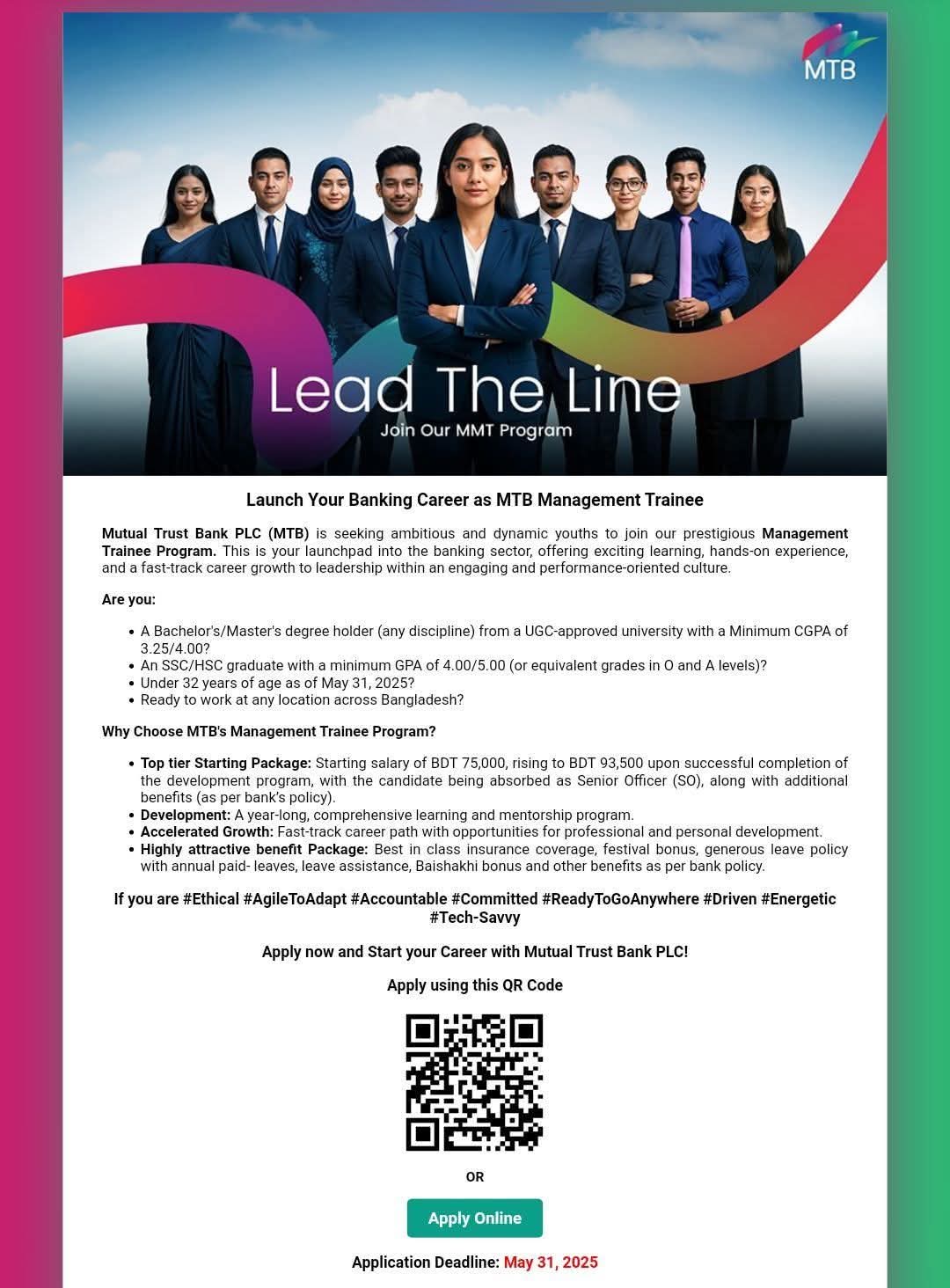 Management Trainee of MTBL Circular