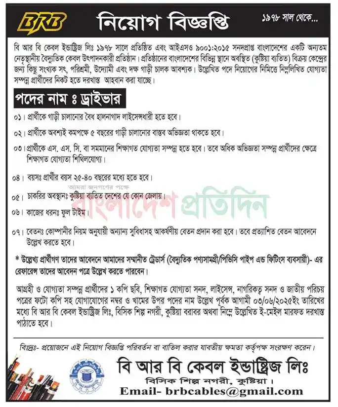 BRB Cable Job Circular