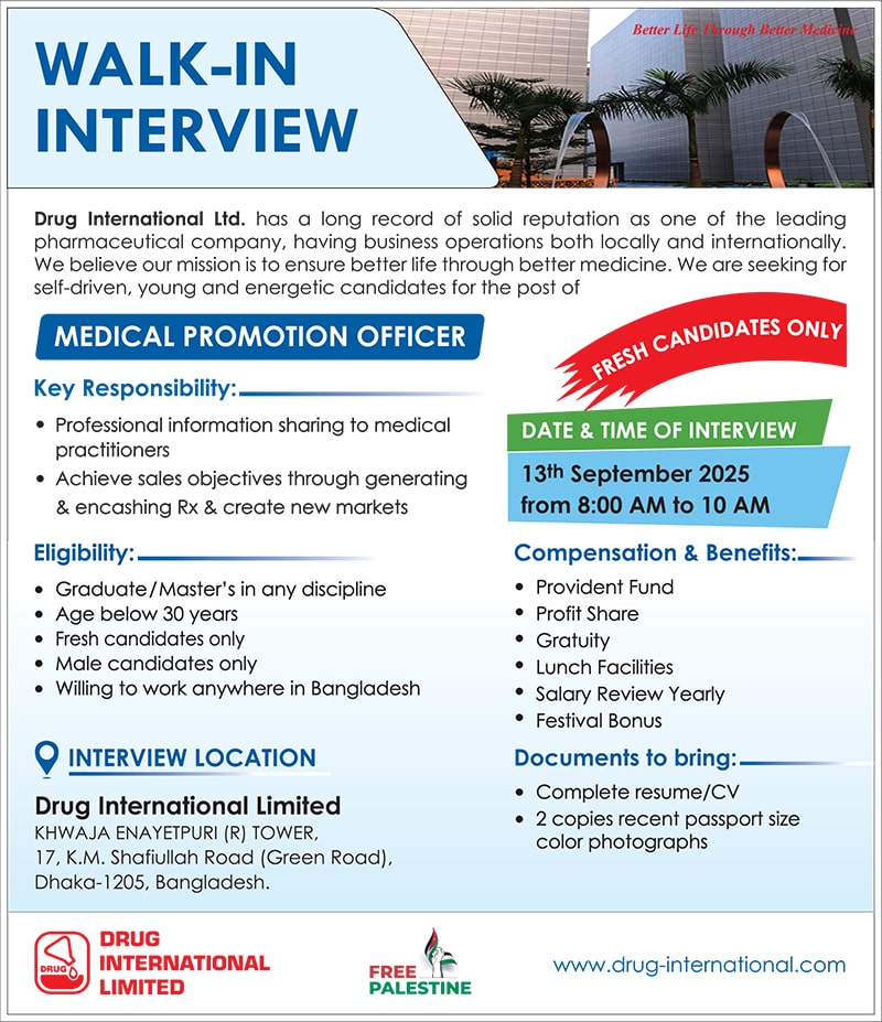 Drug International job circular
