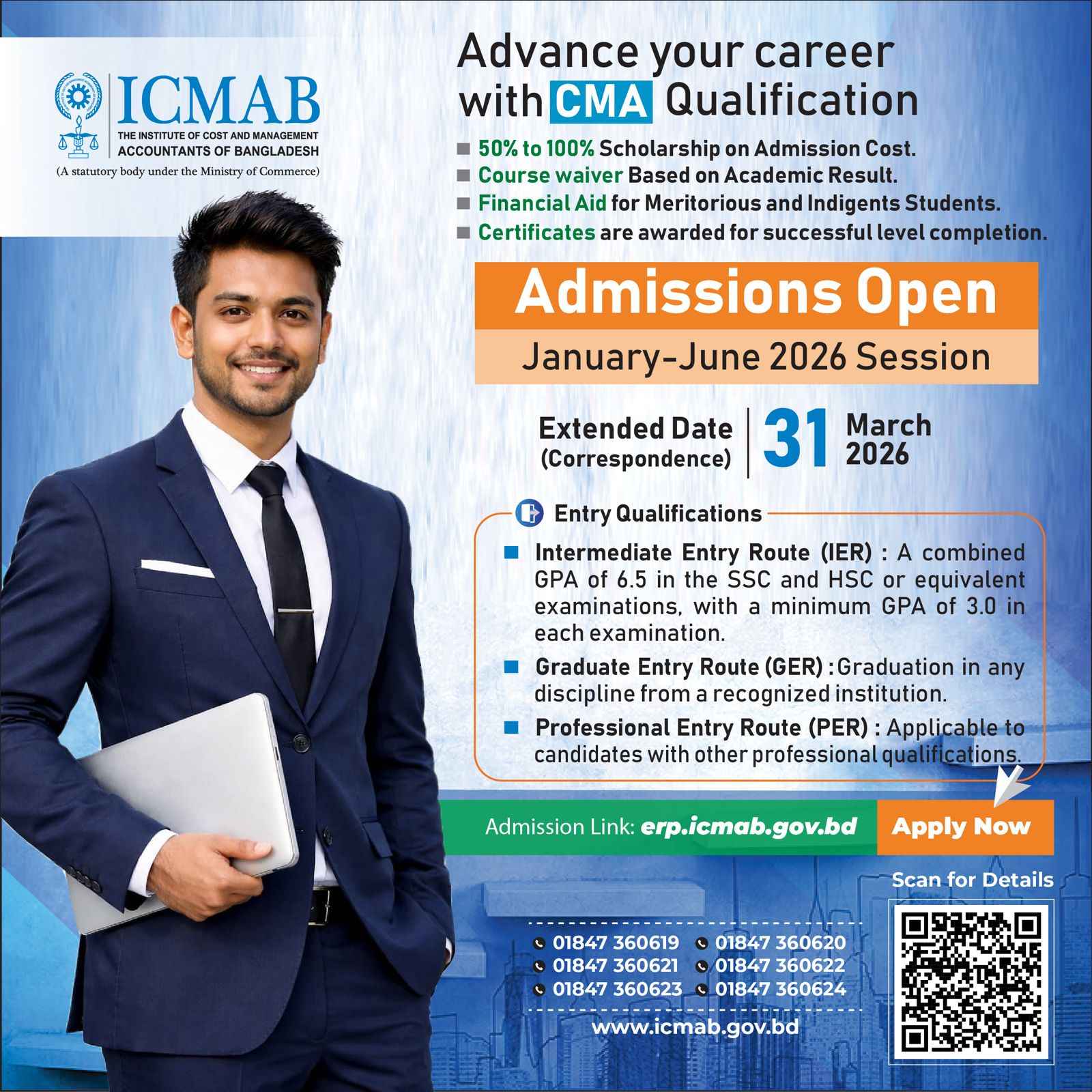 Admission in Cost and Management Accountant Program