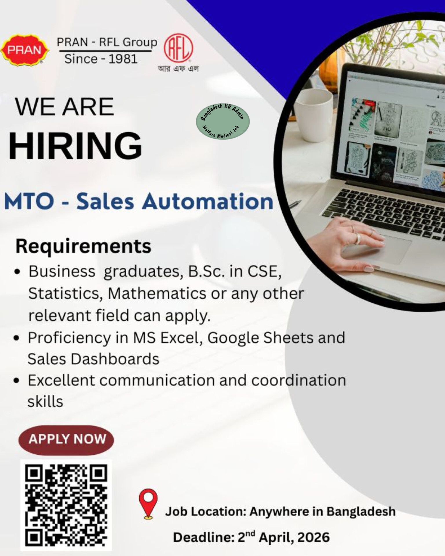 PRAN RFL MTO JOB CIRCULAR | PRAN Management Trainee Program