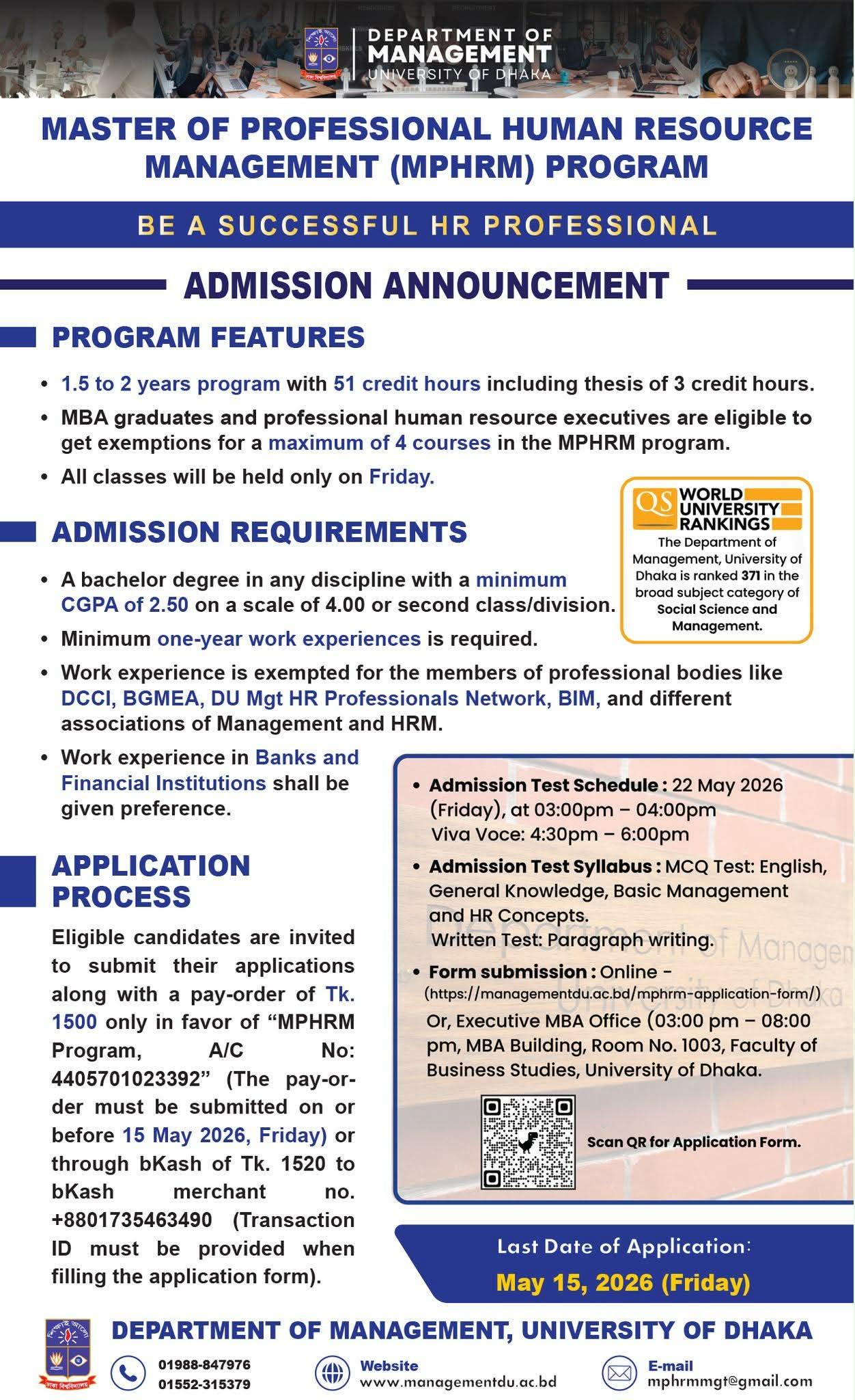 Masters in HRM in Bangladesh